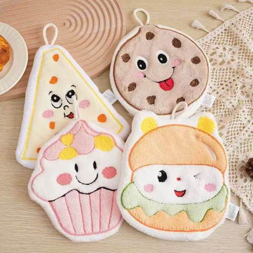 Khăn lau in hình bánh mì dễ thương, họa tiết cây cỏ, không phai màu, nhanh khô, thích hợp dùng trong nhà bếp và phòng tắm.