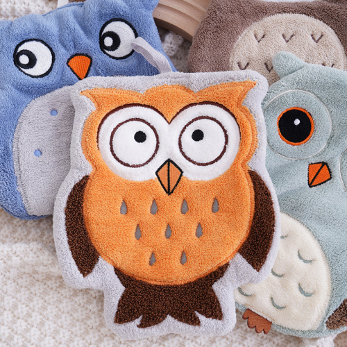 Khăn lau tay treo tường hình cú mèo, siêu mềm, khử mùi, nhanh khô, không bị rụng lông, thích hợp cho phòng tắm.