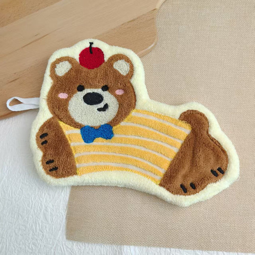 Khăn tay bằng vải lông san hô in hình chó, siêu mềm, thấm hút tốt, thích hợp dùng trong nhà bếp và phòng tắm, làm quà tặng.