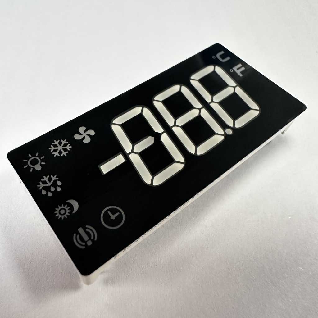 Display LED branco ultra/verde puro de três dígitos, 13,8 mm, ânodo comum para refrigerador
