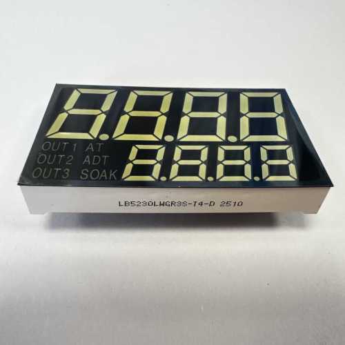 White/Green/Red Dual line 4+4 Digits 7 Segment LED Display for Temperature Humidity Indicator