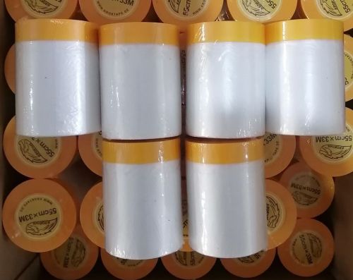 # 9micx550mmx33M Washi Pre-Taped Masking Film/550mmx33M Masking Film With Washi Tape Yellow