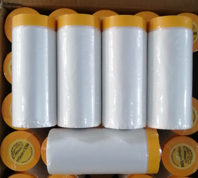 # 9micx1100mmx33M Masking Film With Washi Paper Tape/1100mmx33M Pre-Taped Gold Masking Film