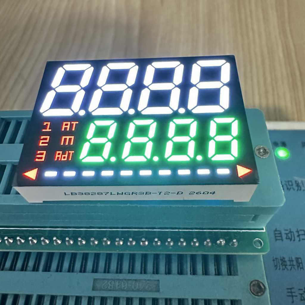 Affichage LED 7 segments à cathode commune, double ligne 4+4 chiffres, blanc/vert pur/rouge, personnalisable, pour indicateur de processus