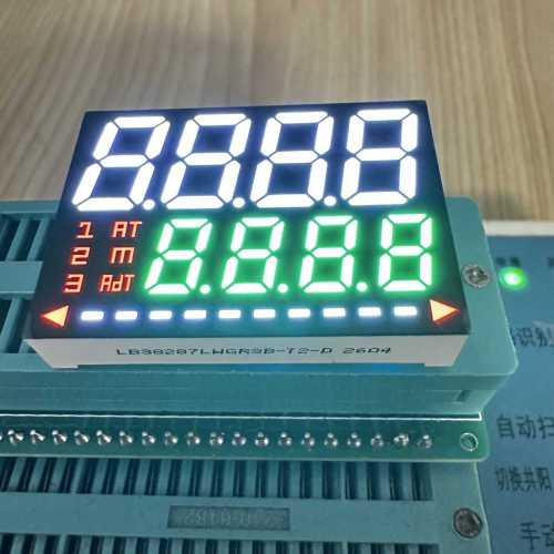 Affichage LED 7 segments à cathode commune, double ligne 4+4 chiffres, blanc/vert pur/rouge, personnalisable, pour indicateur de processus