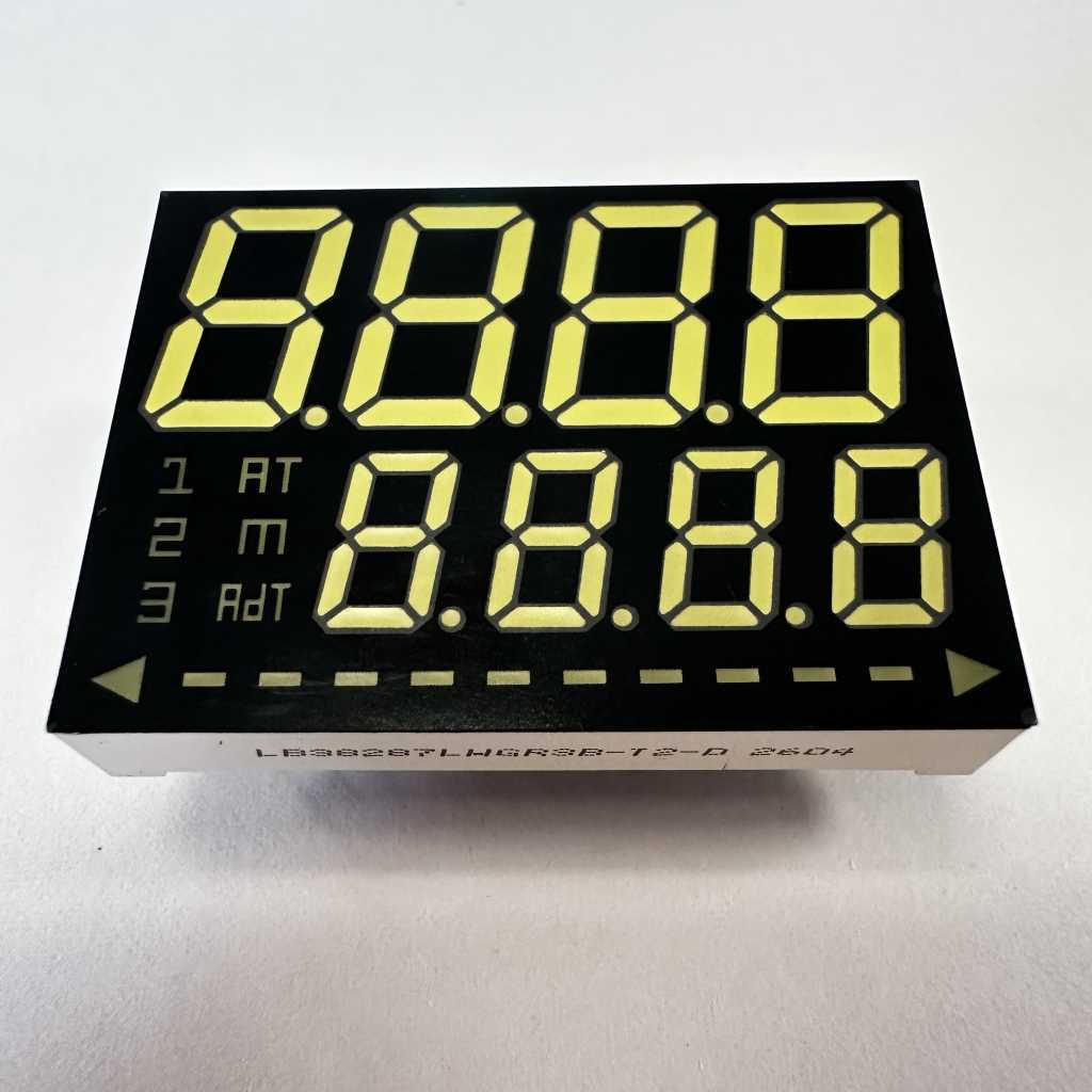 Affichage LED 7 segments à cathode commune, double ligne 4+4 chiffres, blanc/vert pur/rouge, personnalisable, pour indicateur de processus