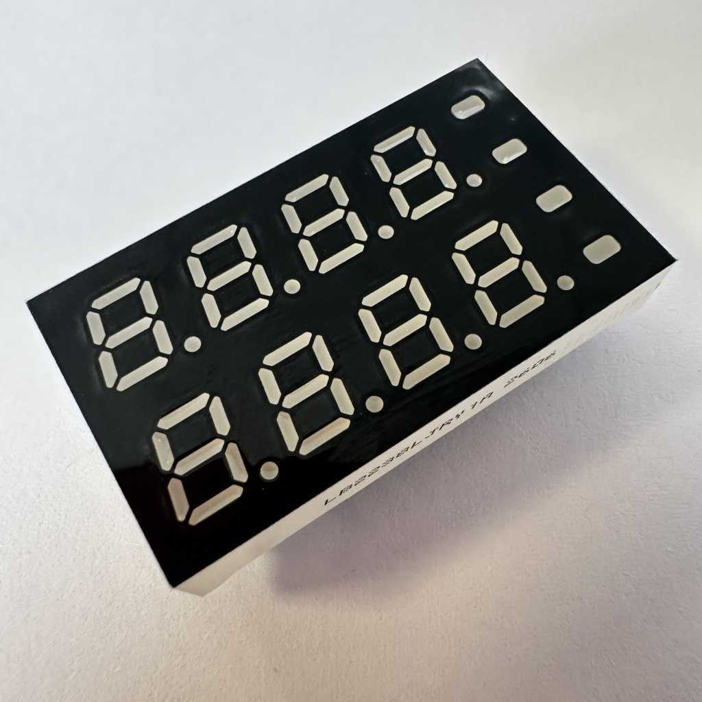 Pantalla LED multicolor de 7 segmentos y 4+4 dígitos, 7 mm, para controlador industrial.
