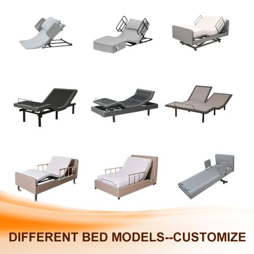 Electric bed adjustable bed head tilt head & foot up down with bed skirt