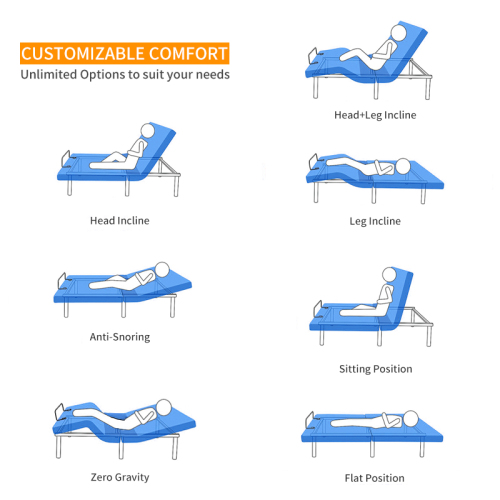 Multifunction adjustable bed massage bed with skirt