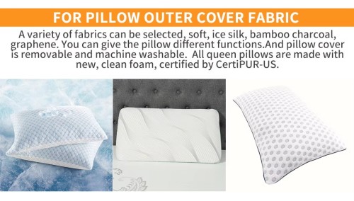 soft adjustable memory foam contour pillow with bamboo fabric cover