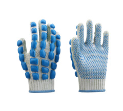 L9500 7G Polycotton Liner Latex Dots Coated Gloves
