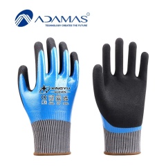 AS1505 15G ADAMAS Liner Nitrile Smooth Fully coated +Nitrile Sandy Coated Gloves
