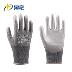 H6000 18G HPPE+Spandex+Nylon+Glass fiber Liner Polyurethane Smooth Coated Gloves