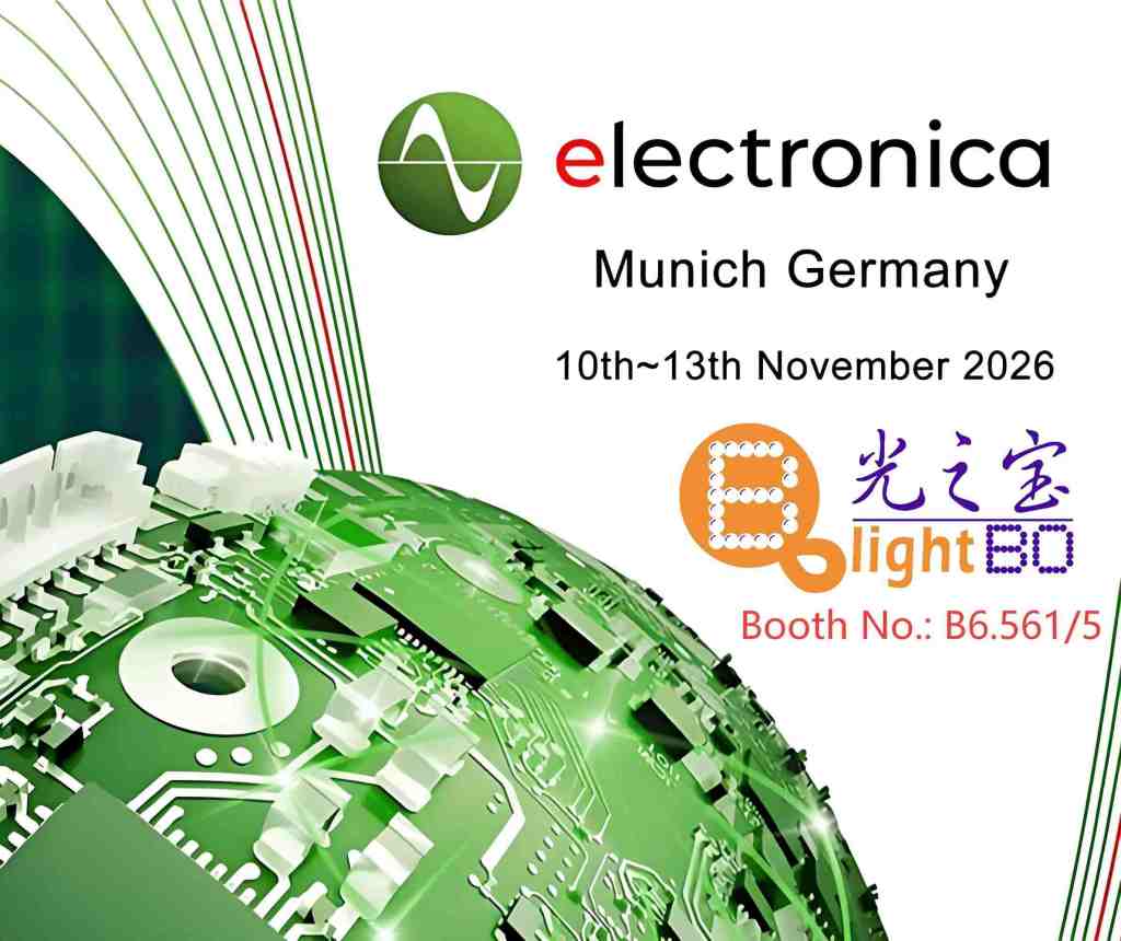 Lightbo wird vom 10. bis 13. November 2026 an der electronica in München teilnehmen. Standnummer: B6.561/5
