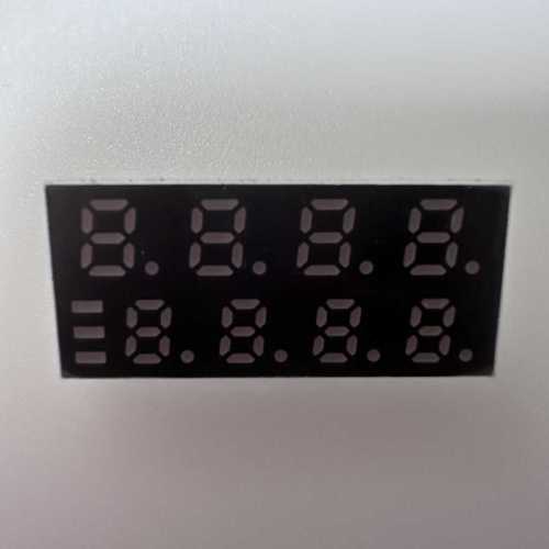 Display LED de 7 segmentos de tamanho mini com 4+4 dígitos em duas fileiras para controlador industrial