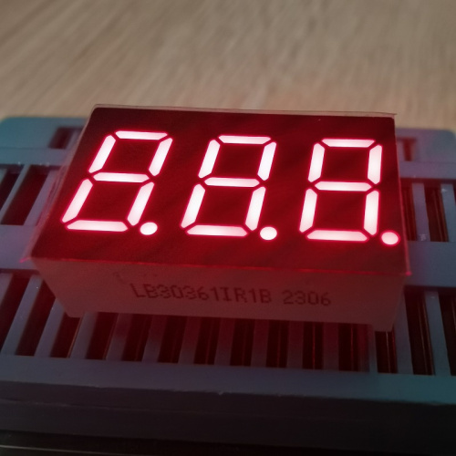 온도/습도 표시기용 3자리 7세그먼트 LED 디스플레이 공통 음극 초고휘도 적색 0.36인치