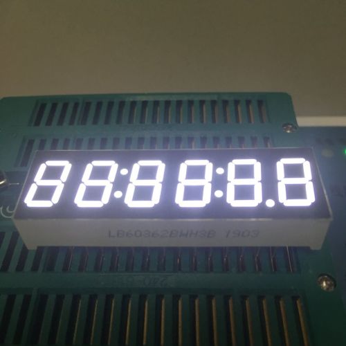 Display a LED a 7 segmenti da 9,2 mm, bianco ultra luminoso, a 6 cifre, anodo comune per timer