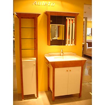 Oak Wooden Bathroom Cabinets and Basins