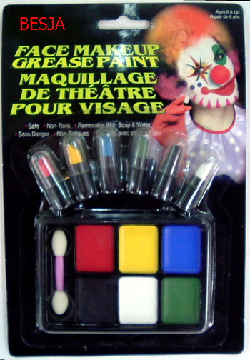 6 colors make up paint and 6 colors face paint crayons pack in blister card