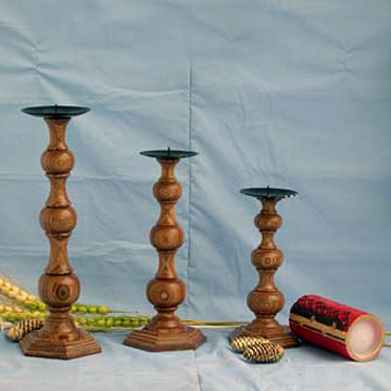 Wooden Candle Holders