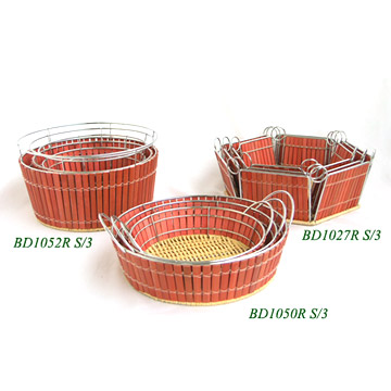 red bamboo fruit basket 