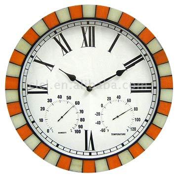 Mosaic Wall Weather Station Clocks