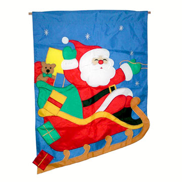 Decorative Flag w-Santa Claus Designs