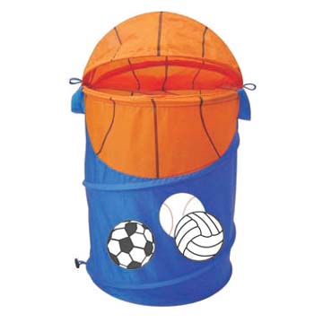 Cylindrical Basketball Storage Bin