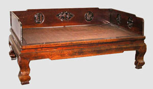 antique wood bed 