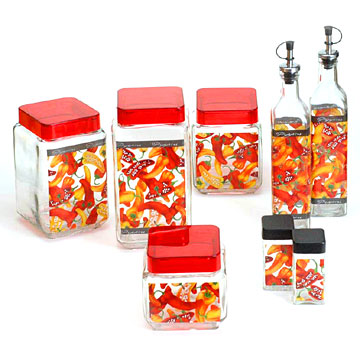 Square Storage Containers and Cruet Set