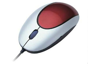 Optical mouses pearl gray & red EMO-106
