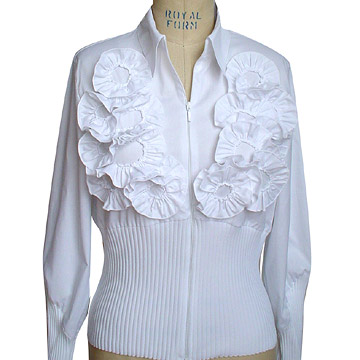 Ladies' Cotton Woven & Knitted Blouse