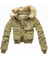 Abercrombie & Fitch Fur Hoodie Militaly Jacket