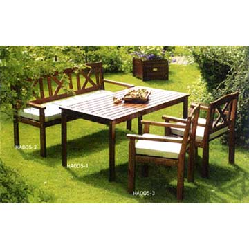 Wooden Rest Table and Chairs
