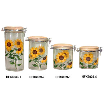 4pcs Glass Storage Jars