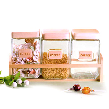 Glass Storage Jar 3 Pcs