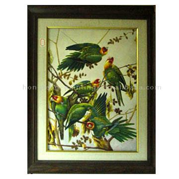 Framed Oil Painting In stock (Birds)
