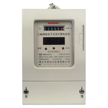 Three-phase electronic prepayment energy meters