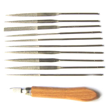 Wood handle diamond needle file 