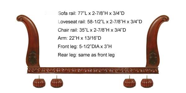 1203 sofa wood show wood