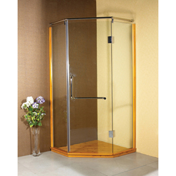 wooden style shower enclosure
