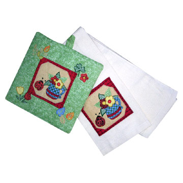 100% Cotton Embroidered Kitchen Sets