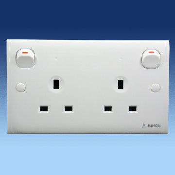 Twin Three Pin Socket with Switches