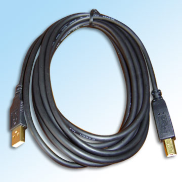 USB Cable 2.0 Version A+B Plug 10 FT Fog Black