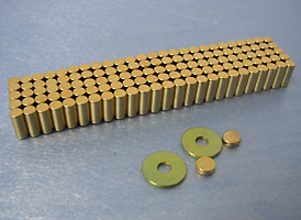 Au plating NdFeB cyliner Magnet