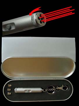 Laser pointer with five designs and keychain