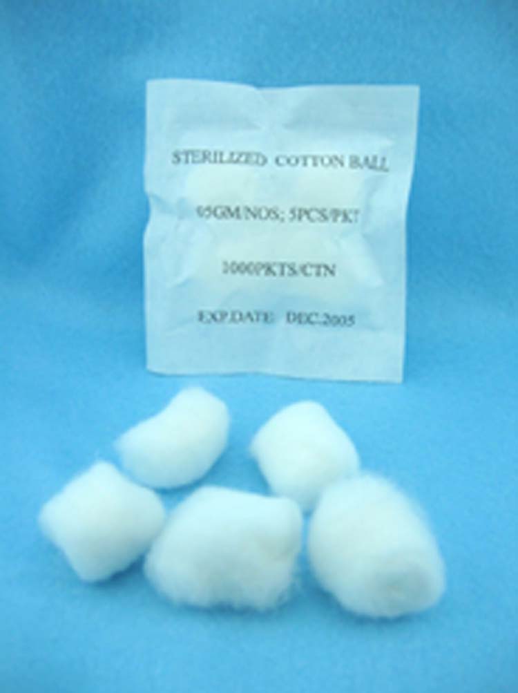 sterile cotton wool ball