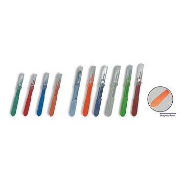 Safety Scalpels Blades with Plastic Handles
