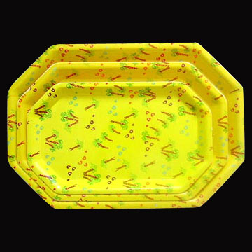 Plastic yellow tray 