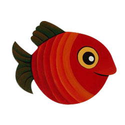 Wooden Wall Decoration --- Red Fish